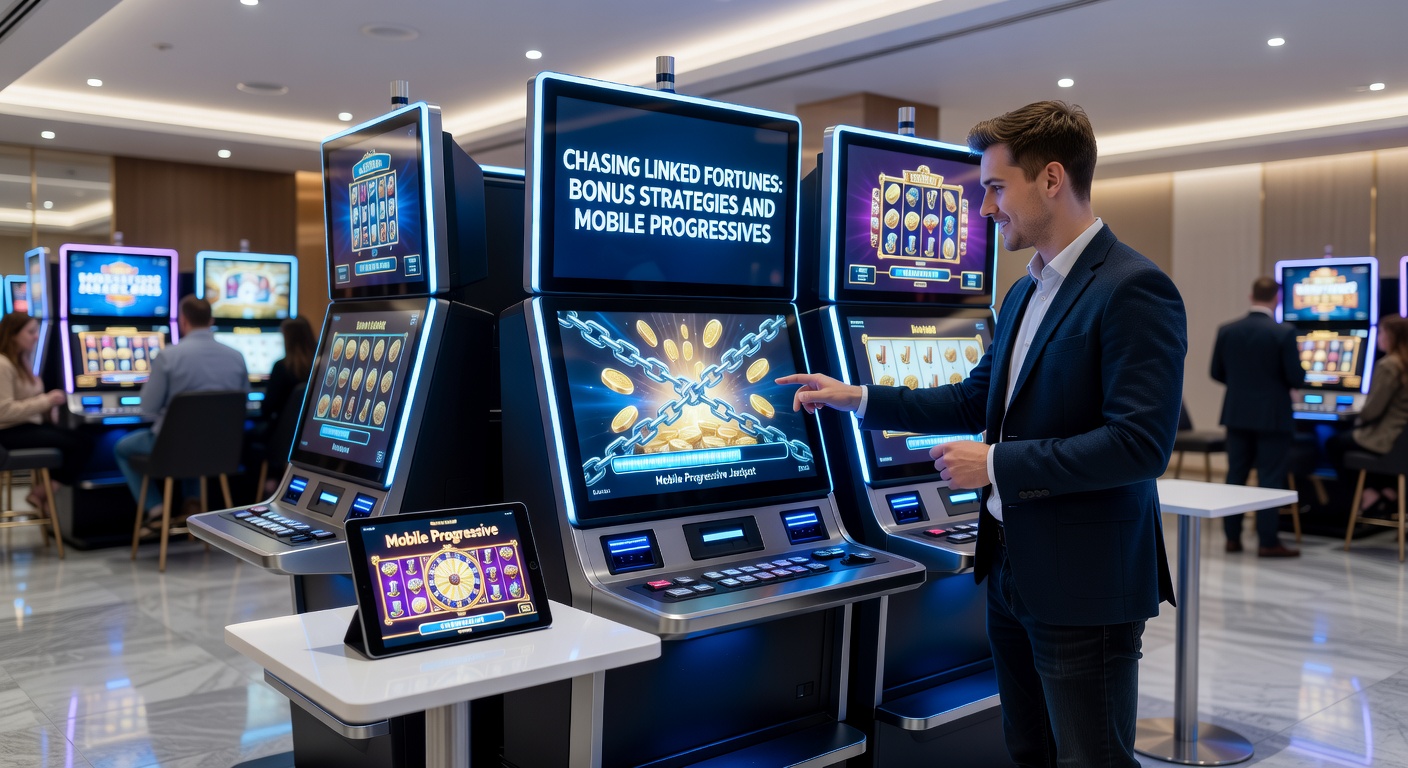 Mobile phone displaying a progressive slot bonus wheel with linked jackpot tiers lighting up amid casino app interface