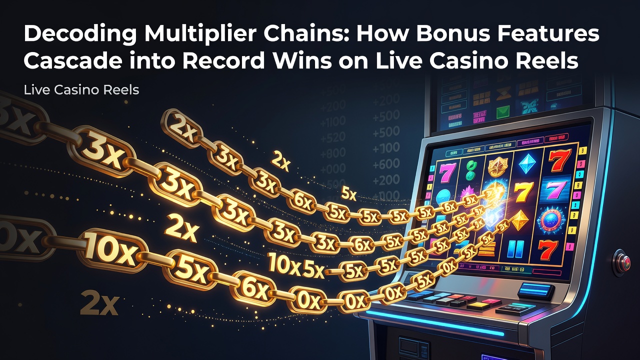 Live casino reels displaying cascading multiplier symbols during a bonus sequence