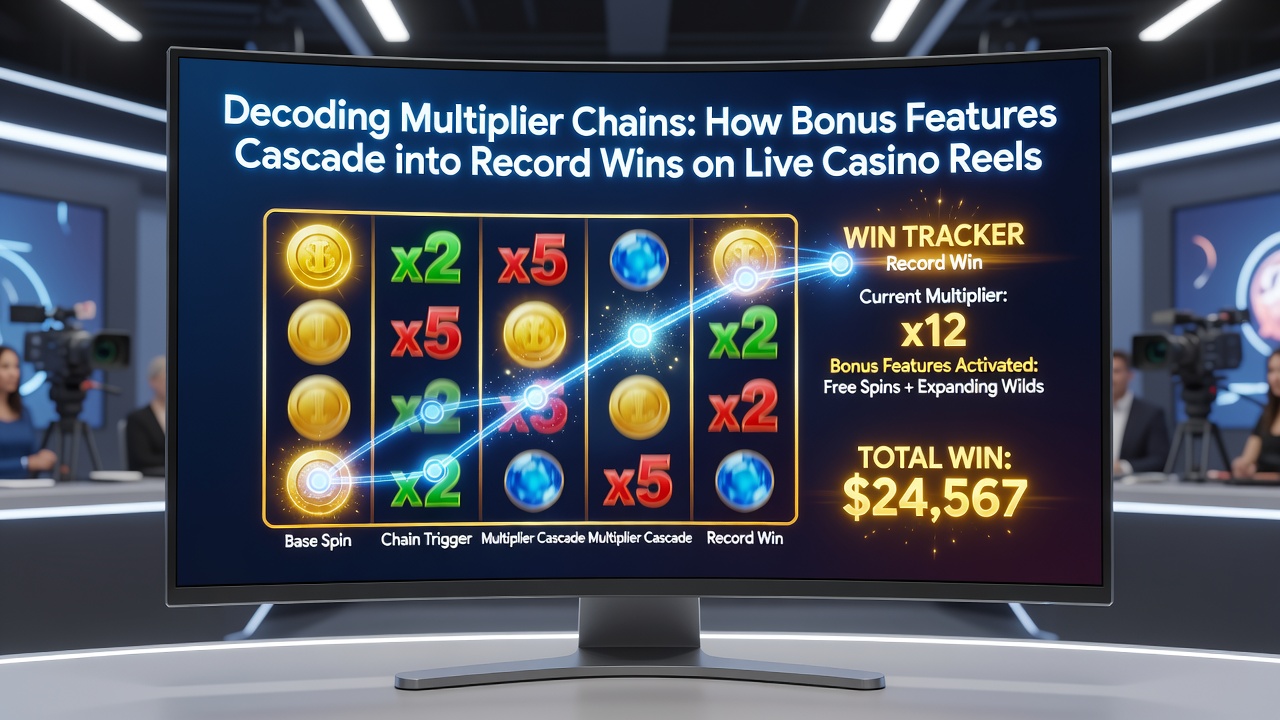 Close-up of live casino interface showing stacked multipliers and cascading reel symbols