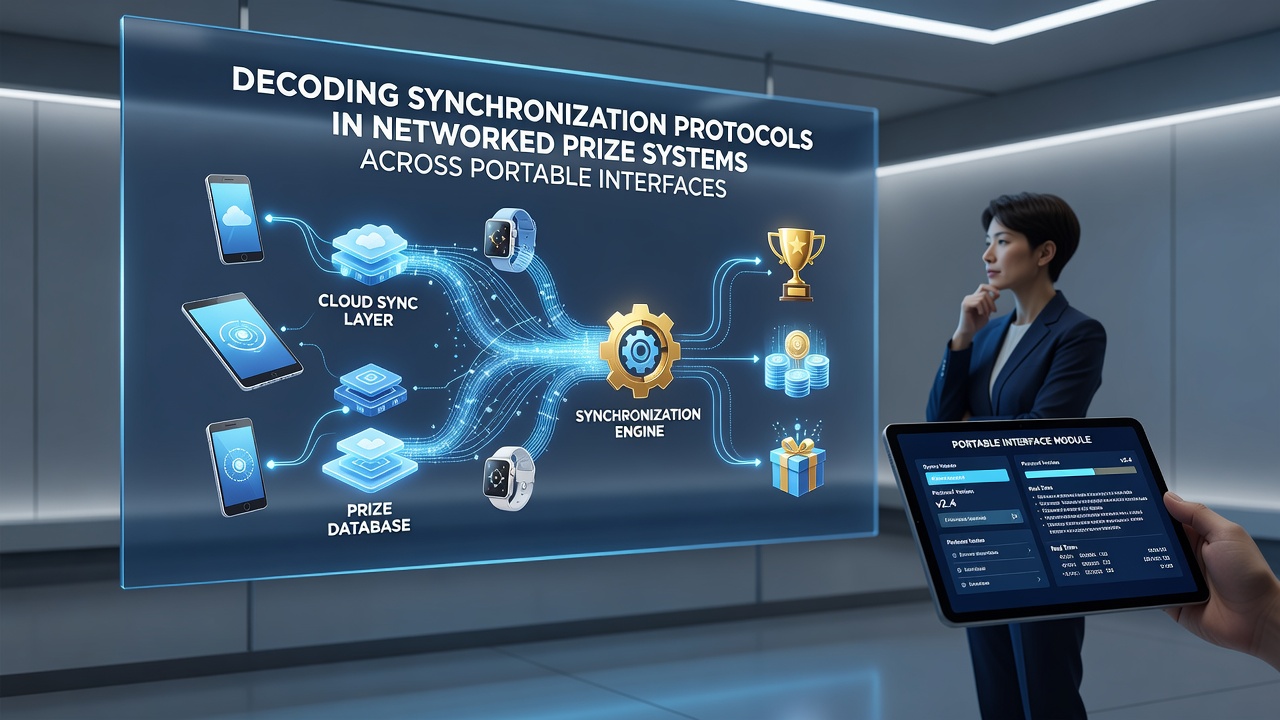Illustration of mobile devices exchanging synchronized prize data over wireless networks