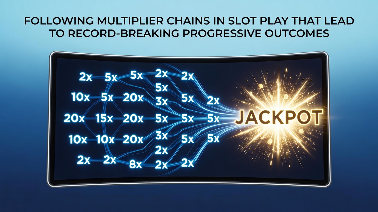 Slot reels displaying stacked multipliers during a progressive jackpot sequence