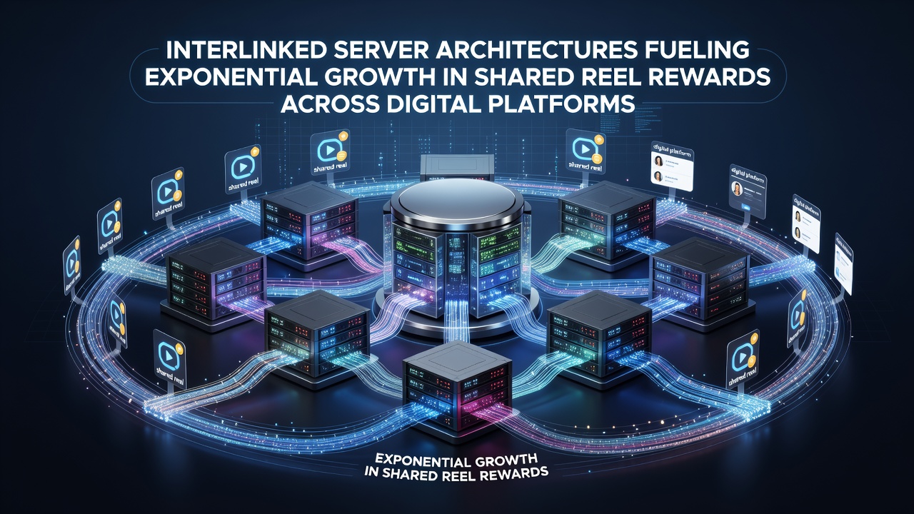 Global map visualization of server clusters exchanging reel engagement data to calculate collective rewards in real time