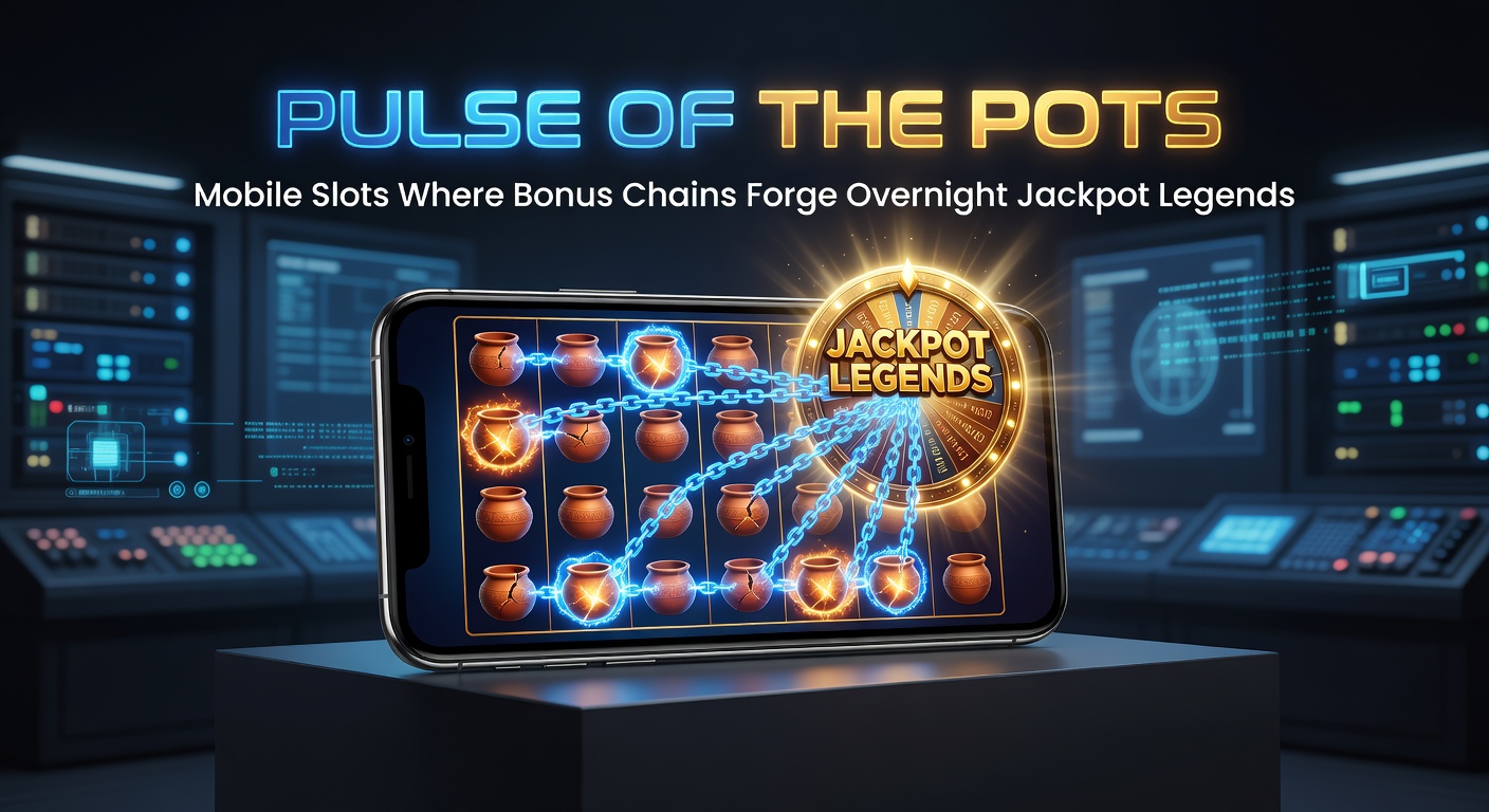Vibrant mobile slot interface displaying cascading bonus symbols chaining into a glowing progressive jackpot pot, with coins spilling over in a dynamic animation