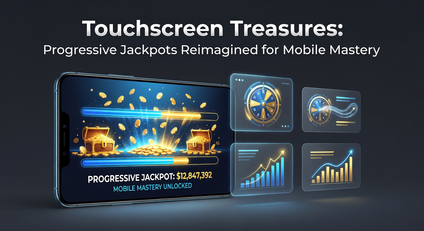 Vibrant mobile slot screen displaying a progressive jackpot meter climbing amid cascading reels and touchscreen swipe animations