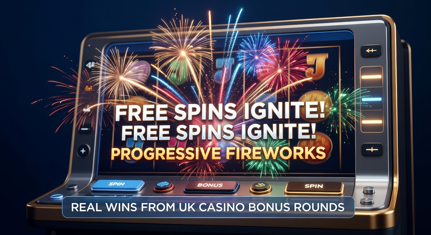 Close-up of a mobile slot interface during a progressive jackpot win, with free spins overlay, coins raining down, and a fireworks display celebrating the payout