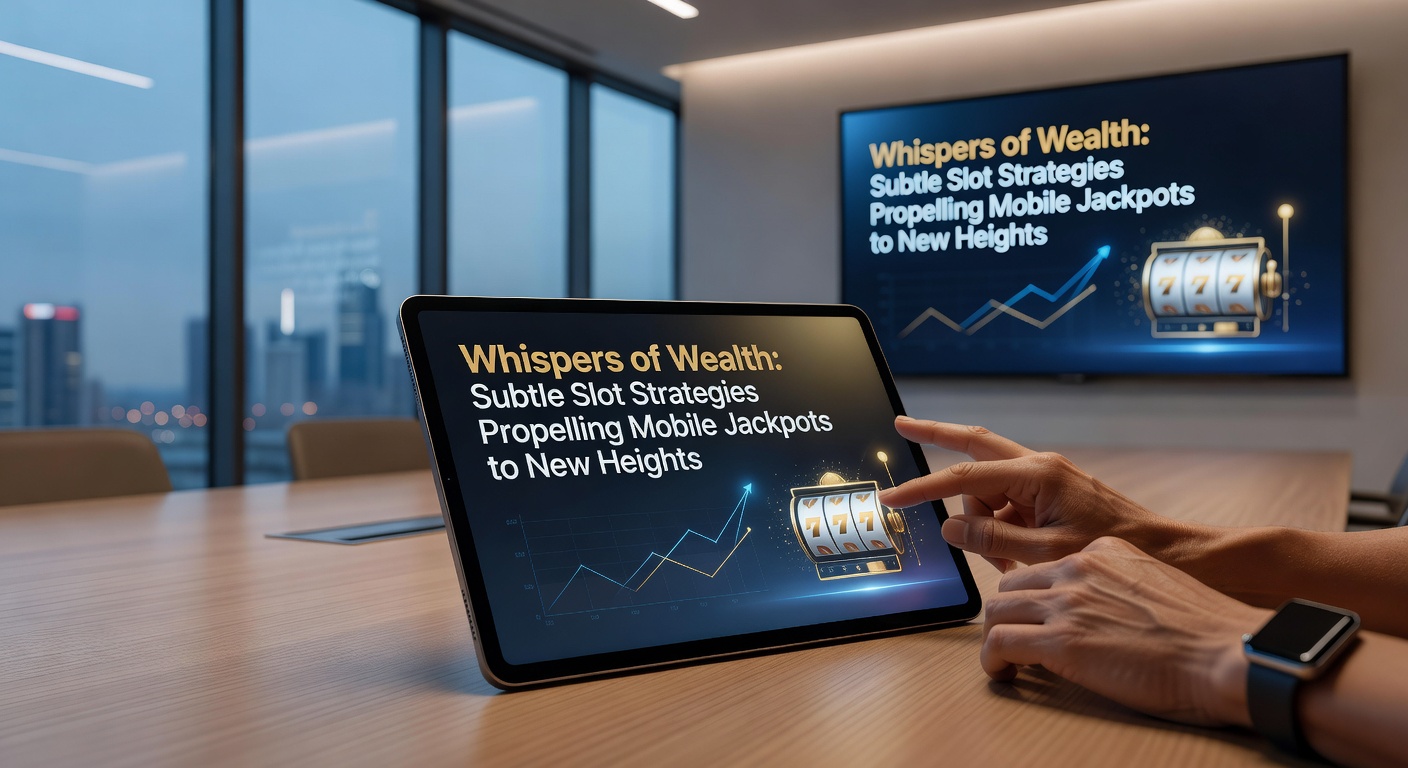 Close-up of fingers on a mobile screen interacting with slot reels, jackpot ticker rising in the background amid cascading symbols and strategic bet adjustments